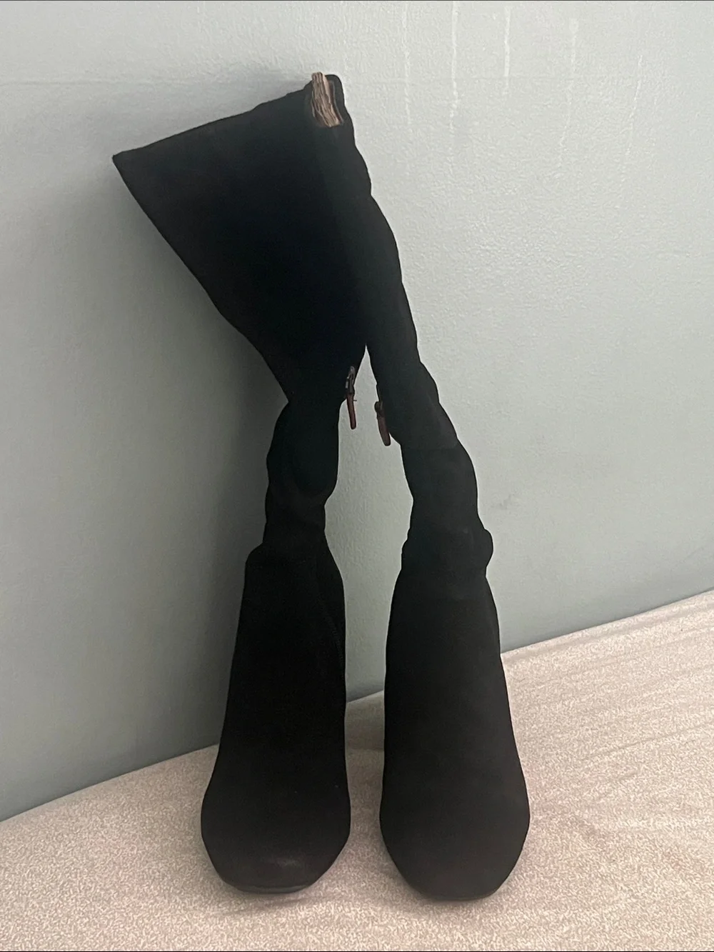 gentle souls iman Black Over-The-Knee Stretch Boots